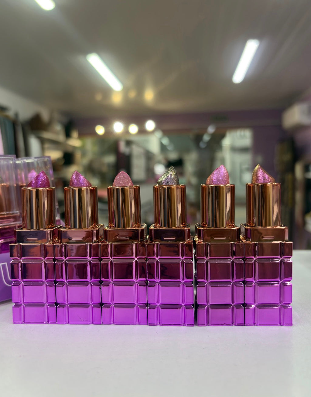 Labial con glitter