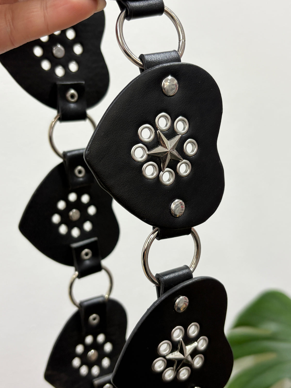 Cinto cuerda diseño corazón - negro